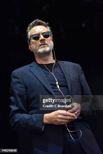 Neil Arthur of Blancmange performs on stage during Day 4 of Kew The Music at Kew Gardens on July 13, 2018 in London, England.