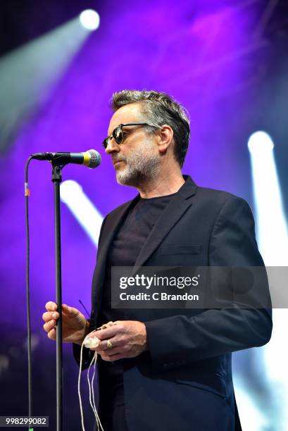 Neil Arthur of Blancmange performs on stage during Day 4 of Kew The Music at Kew Gardens on July 13, 2018 in London, England.