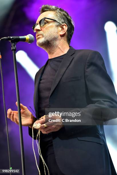 Neil Arthur of Blancmange performs on stage during Day 4 of Kew The Music at Kew Gardens on July 13, 2018 in London, England.