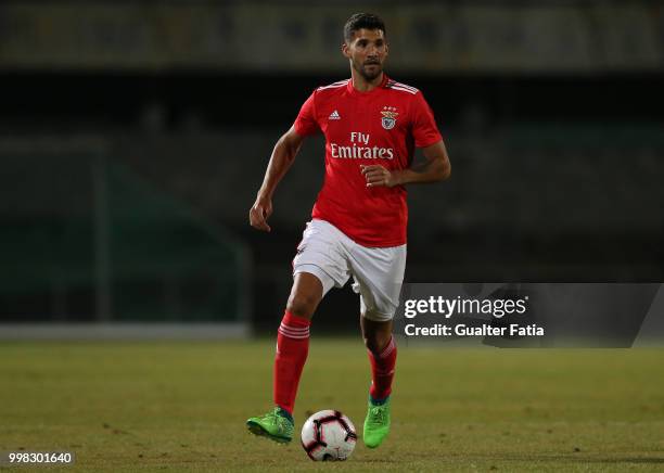 Benfica defender Lisandro Lopez from Argentina in action during the Pre-Season Friendly match between SL Benfica and Vitoria Setubal at Estadio do...