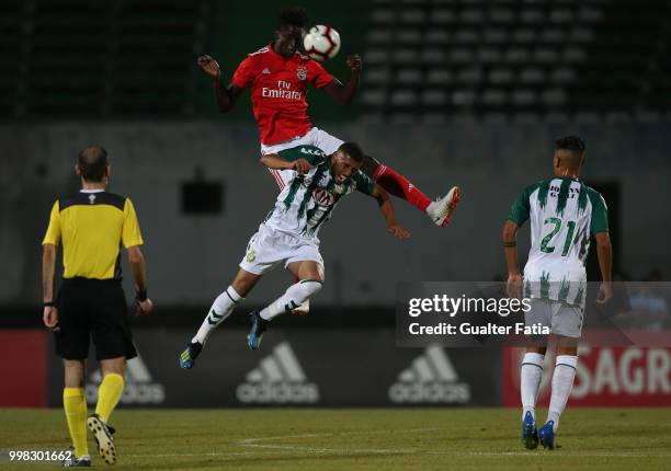 Benfica midfielder Alfa Semedo from Guinea Bissau with Vitoria Setubal defender Goncalo Cascardo from Brazil in action during the Pre-Season Friendly...