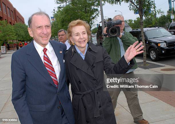 Sen. Arlen Specter and his wife Joan arrive for a campaign event outside Citizens Bank Park May 17, 2010 in Philadelphia, Pennsylvania. Specter, who...
