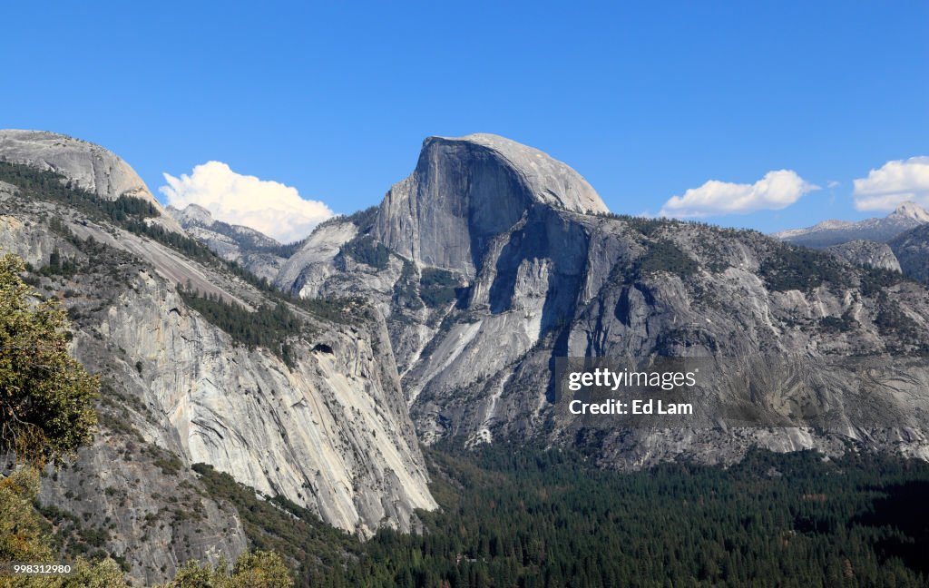 North Dome, Half Dome, and Yosemite Valley
