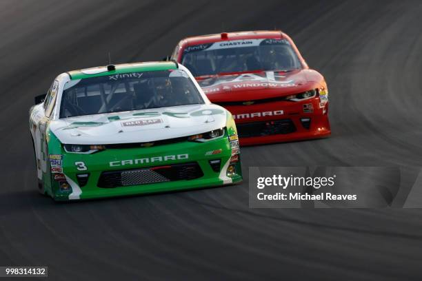 Ty Dillon, driver of the Red Kap/Alsco Chevrolet, races during the NASCAR Xfinity Series Alsco 300 at Kentucky Speedway on July 13, 2018 in Sparta,...