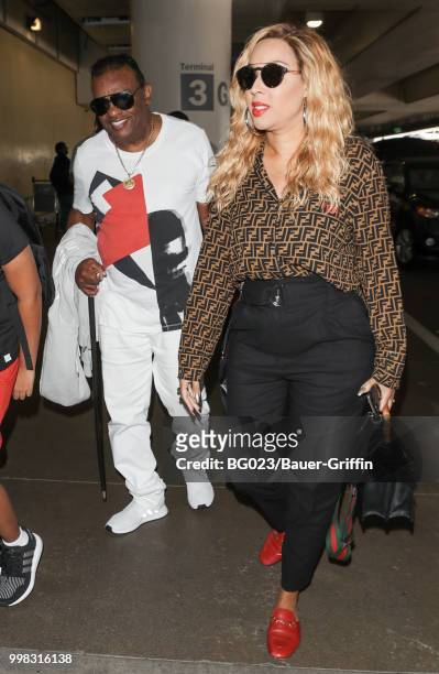 Ronald Isley and his wife, Kandy are seen on July 13, 2018 in Los Angeles, California.