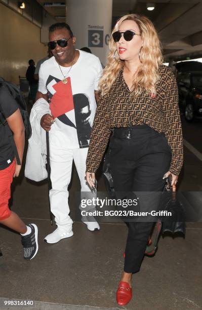 Ronald Isley and his wife, Kandy are seen on July 13, 2018 in Los Angeles, California.