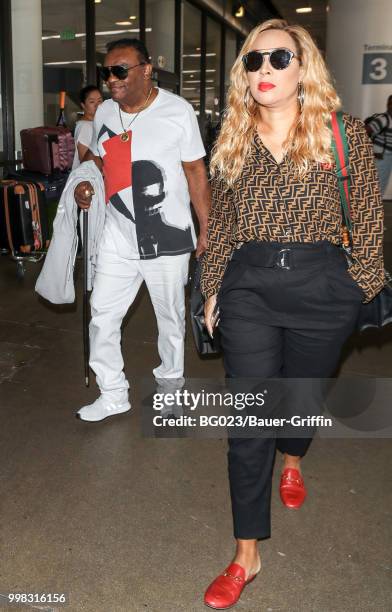 Ronald Isley and his wife, Kandy are seen on July 13, 2018 in Los Angeles, California.