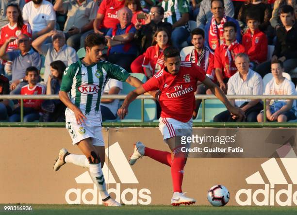 Benfica defender Andre Almeida from Portugal with Vitoria Setubal midfielder Andre Sousa from Portugal in action during the Pre-Season Friendly match...