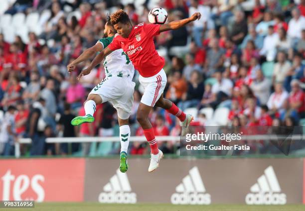 Benfica midfielder Gedson Fernandes from Portugal with Vitoria Setubal midfielder Joao Costinha from Portugal in action during the Pre-Season...