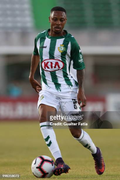 Vitoria Setubal forward Leandro Resinda from Netherlands in action during the Pre-Season Friendly match between SL Benfica and Vitoria Setubal at...