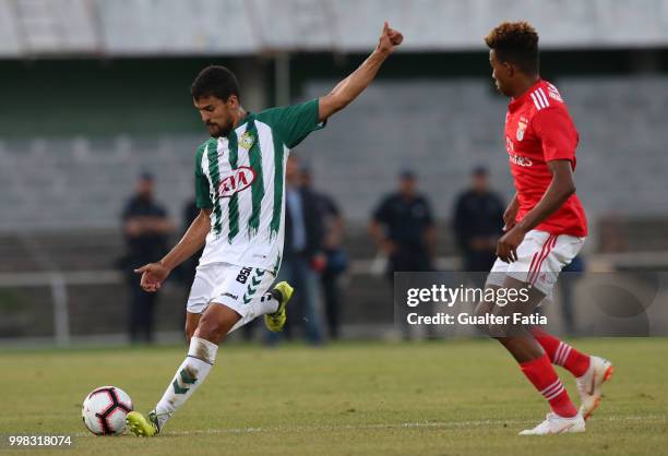 Vitoria Setubal defender Nuno Reis from Portugal in action during the Pre-Season Friendly match between SL Benfica and Vitoria Setubal at Estadio do...