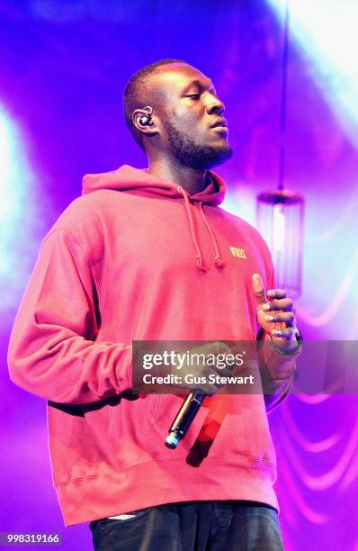 Stormzy joins Jorja Smith on stage at Somerset House Summer Series on July 13, 2018 in London, England.