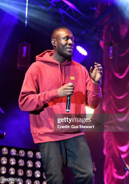 Stormzy joins Jorja Smith on stage at Somerset House Summer Series on July 13, 2018 in London, England.