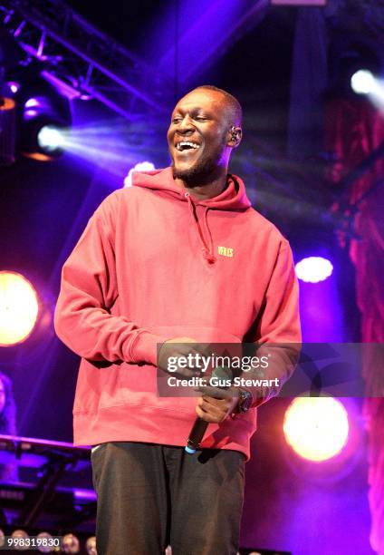 Stormzy joins Jorja Smith on stage at Somerset House Summer Series on July 13, 2018 in London, England.