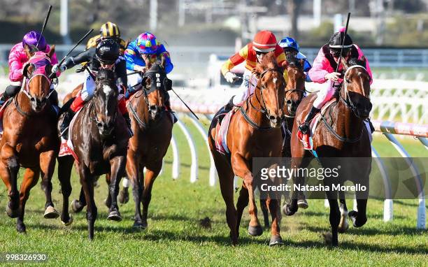 Magnesium Rose ridden by Noel Callow wins the Ladbrokes Back Yourself Handicap at Caulfield Racecourse on July 14, 2018 in Caulfield, Australia.