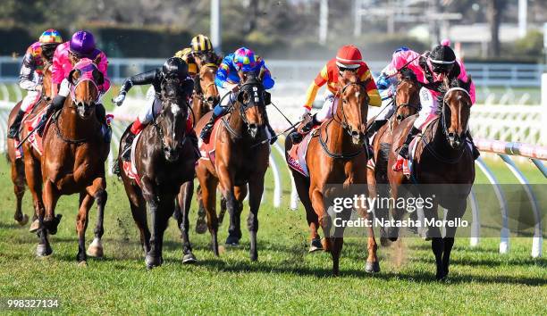 Magnesium Rose ridden by Noel Callow wins the Ladbrokes Back Yourself Handicap at Caulfield Racecourse on July 14, 2018 in Caulfield, Australia.