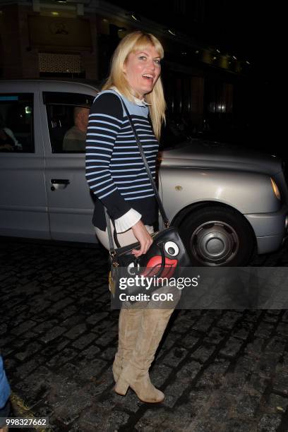 Meredith Ostrom seen leaving Lous Lous private club Mayfair on July 13, 2018 in London, England.