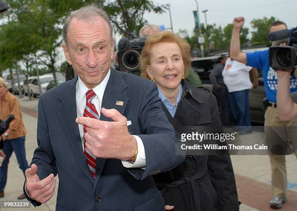 Sen. Arlen Specter and his wife Joan arrive at a campaign event outside Citizens Bank Park May 17, 2010 in Philadelphia, Pennsylvania. Specter, who...