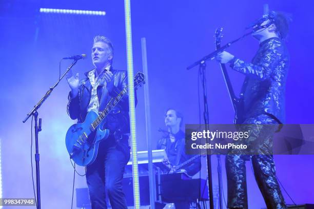 Rock band Queens Of The Stone Age lead singer Josh Homme performs at the NOS Alive 2018 music festival in Lisbon, Portugal, on July 13, 2018.