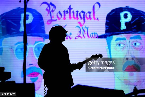 Rock band Portugal. The Man lead singer John Gourley performs at the NOS Alive 2018 music festival in Lisbon, Portugal, on July 13, 2018.
