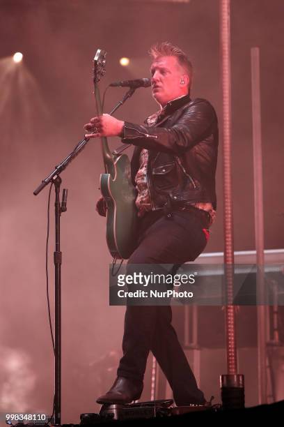 Rock band Queens Of The Stone Age lead singer Josh Homme performs at the NOS Alive 2018 music festival in Lisbon, Portugal, on July 13, 2018.
