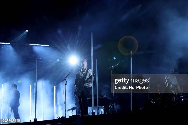 Rock band Queens Of The Stone Age lead singer Josh Homme performs at the NOS Alive 2018 music festival in Lisbon, Portugal, on July 13, 2018.