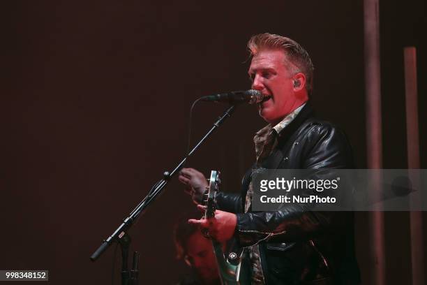 Rock band Queens Of The Stone Age lead singer Josh Homme performs at the NOS Alive 2018 music festival in Lisbon, Portugal, on July 13, 2018.
