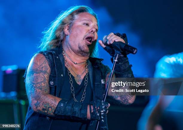 Vince Neil former lead singer of Motley Crue performs at the Detroit Riverfront on July 13, 2018 in Detroit, Michigan.