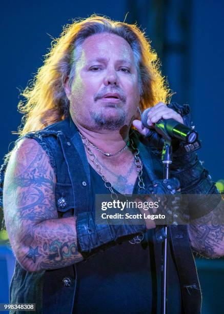 Vince Neil former lead singer of Motley Crue performs at the Detroit Riverfront on July 13, 2018 in Detroit, Michigan.