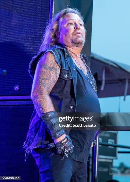 Vince Neil former lead singer of Motley Crue performs at the Detroit Riverfront on July 13, 2018 in Detroit, Michigan.