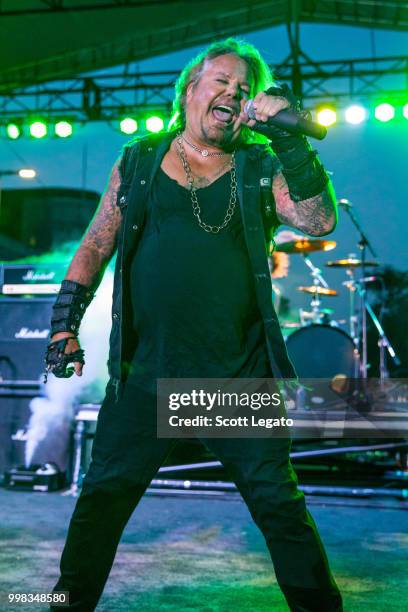 Vince Neil former lead singer of Motley Crue performs at Detroit Riverfront on July 13, 2018 in Detroit, Michigan.