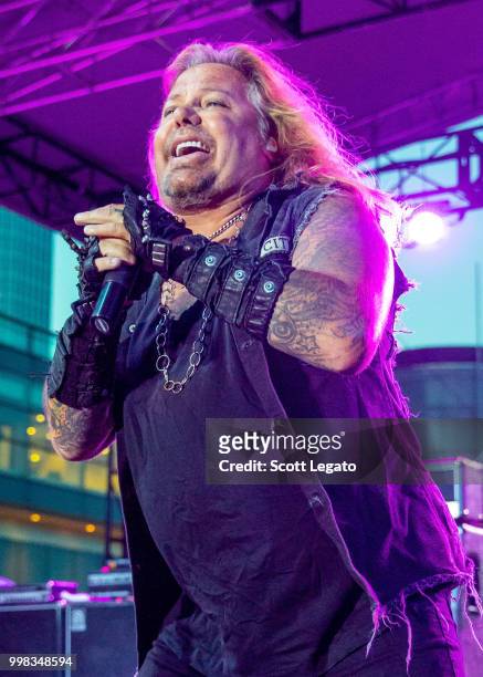 Vince Neil former lead singer of Motley Crue performs at Detroit Riverfront on July 13, 2018 in Detroit, Michigan.