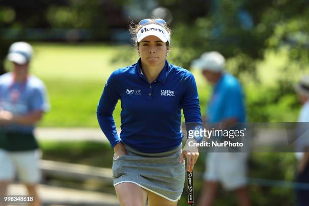 Gaby Lopez of Mexico heads to the 8th green during the second round of the Marathon LPGA Classic golf tournament at Highland Meadows Golf Club in...