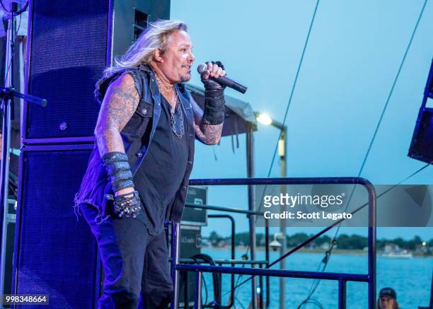 Vince Neil former lead singer of Motley Crue performs at Detroit Riverfront on July 13, 2018 in Detroit, Michigan.