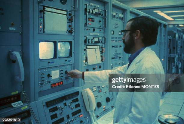La station spatiale de Robledo le 20 mars 1979 en Espagne.