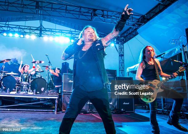 Zoltan Chaney, Vince Neil former lead singer of Motley Crue and Jeff Blando perform at Detroit Riverfront on July 13, 2018 in Detroit, Michigan.