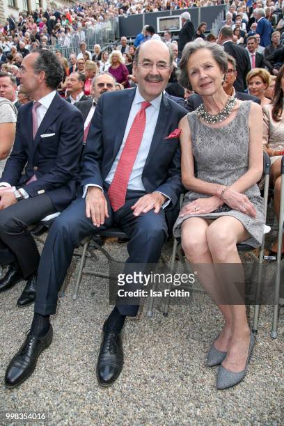 Fritz von Thurn und Taxis and his wife Beata Bery attend the Thurn & Taxis Castle Festival 2018 - 'Tosca' Opera Premiere on July 13, 2018 in...