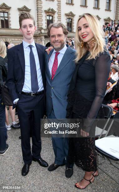 Hubertus von Schoenburg-Glauchau with his father Carl Alban von Schoenburg-Glauchau and Elisabeth von Thurn und Taxis attends the Thurn & Taxis...