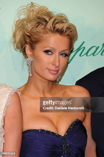 Paris Hilton attends the Chopard 150th Anniversary Party at the VIP Room, Palm Beach during the 63rd Annual International Cannes Film Festival on May...