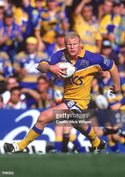 Michael Buettner for Parramatta in action during the NRL fourth qualifying final match played between the Parramatta Eels and the New Zealand...