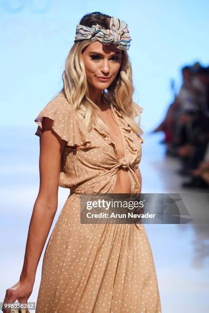 Model walks the runway for Surf Gypsy at Miami Swim Week powered by Art Hearts Fashion Swim/Resort 2018/19 at Faena Forum on July 13, 2018 in Miami...