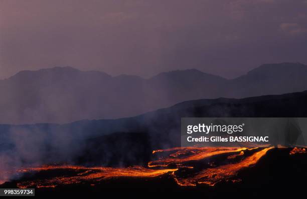 Eruption de l'Etna, le 7 octobre 1989 en Sicile, Italie.