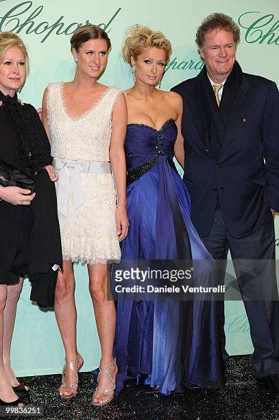 Kathy Hilton, Nicky Hilton, Paris Hilton and Rick Hilton attend the Chopard 150th Anniversary Party at Palm Beach, Pointe Croisette during the 63rd...