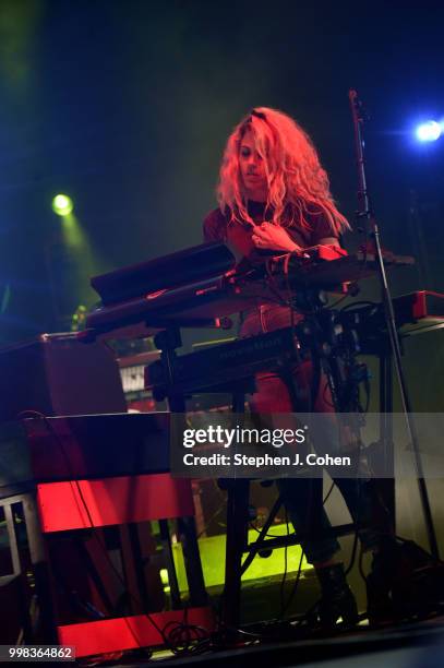 Lisa Molinaro of the band Modest Mouse performs during the 2018 Forecastle Music Festival on July 13, 2018 in Louisville, Kentucky.