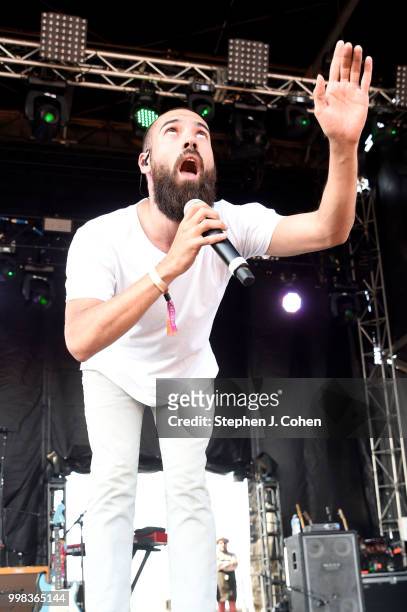 Sam Melo from Rainbow Kitten Surprise performs during the 2018 Forecastle Music Festival on July 13, 2018 in Louisville, Kentucky.