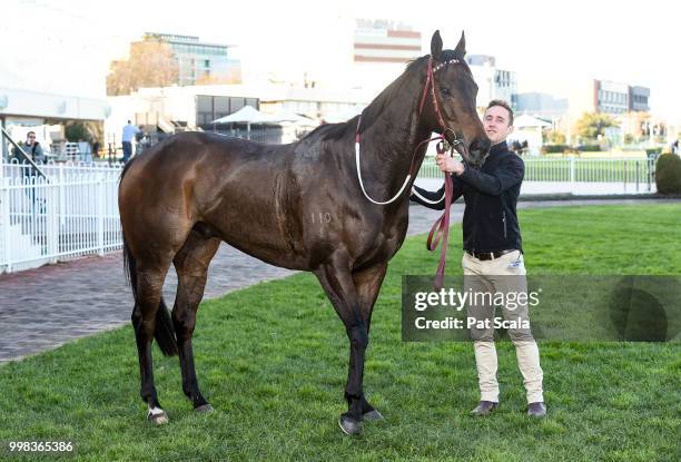 Voodoo Lad after winning the Ladbrokes Sir John Monash Stakes ,at Caulfield Racecourse on July 14, 2018 in Caulfield, Australia.