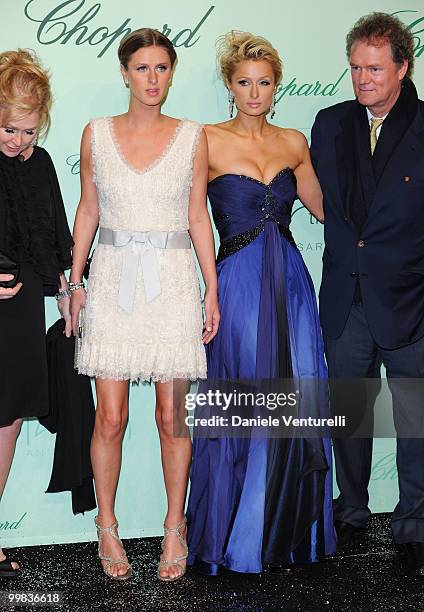 Kathy Hilton, Nicky Hilton, Paris Hilton and Rick Hilton attend the Chopard 150th Anniversary Party at Palm Beach, Pointe Croisette during the 63rd...