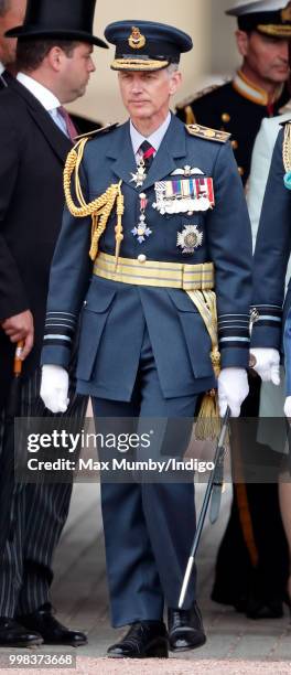 Chief of the Air Staff, Air Chief Marshal Sir Stephen Hillier attends a ceremony to mark the centenary of the Royal Air Force on the forecourt of...