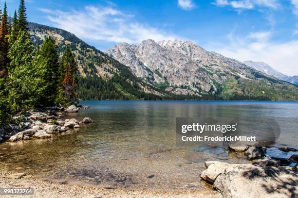 jenny lake, grand teton national park - jenny lake stock-fotos und bilder