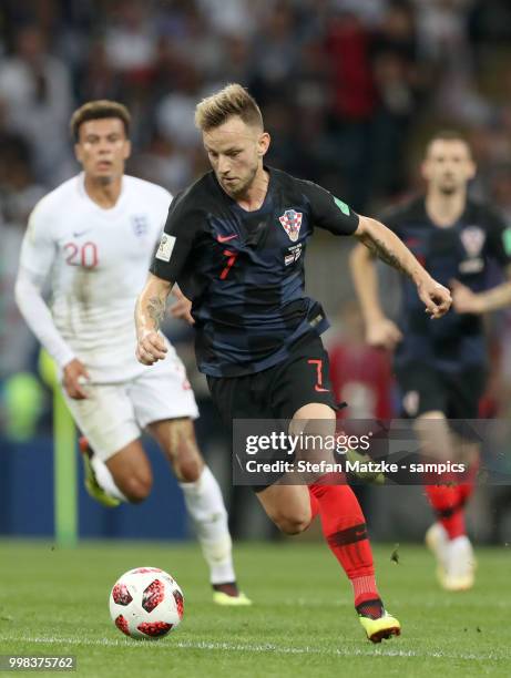 Ivan Rakitic of Croatia during the 2018 FIFA World Cup Russia Semi Final match between England and Croatia at Luzhniki Stadium on July 11, 2018 in...